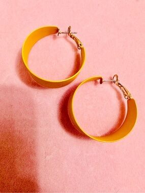 Cantaloupe Orange Wide Hoop Earrings